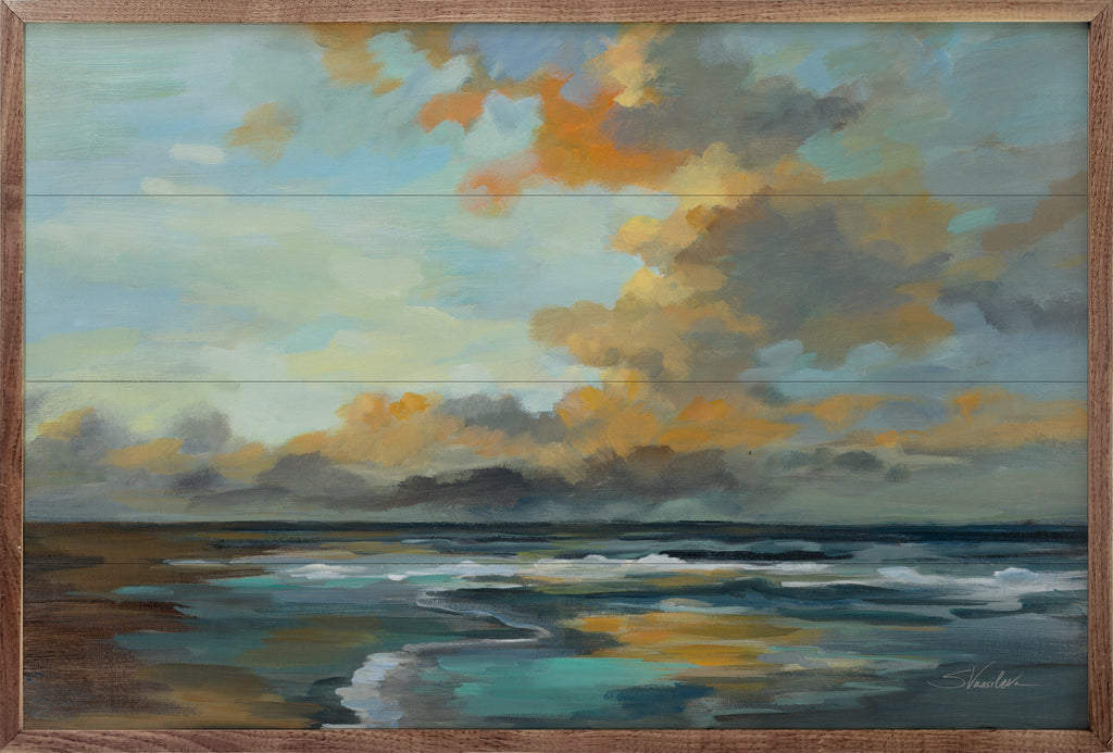 Oceanside Sunset By Silvia Vassileva 16x10 / Multi-Color