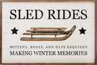 Sled Rides Making Winter Memories White 10x16 / White
