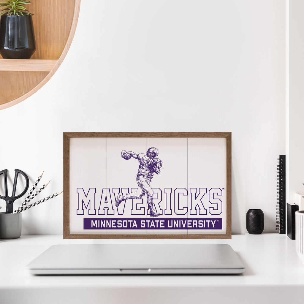 Vintage Football Minnesota Mankato 16x10 / White