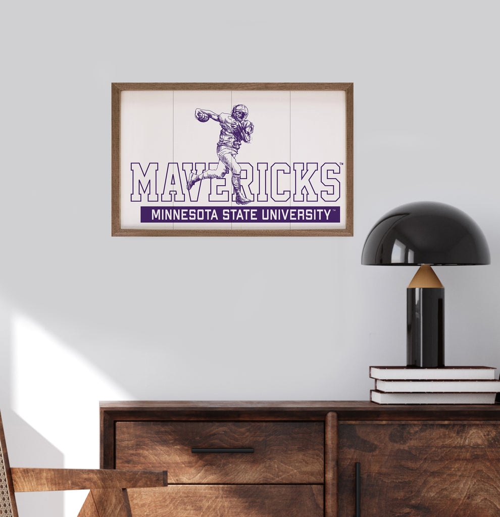 Vintage Football Minnesota Mankato 16x10 / White
