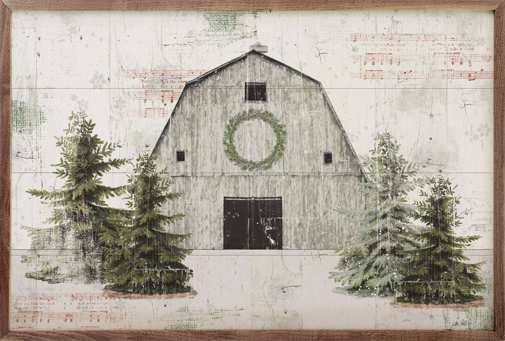 Wooded Holiday I Barn By Katie Pertiet 16x10 / Multi-Color