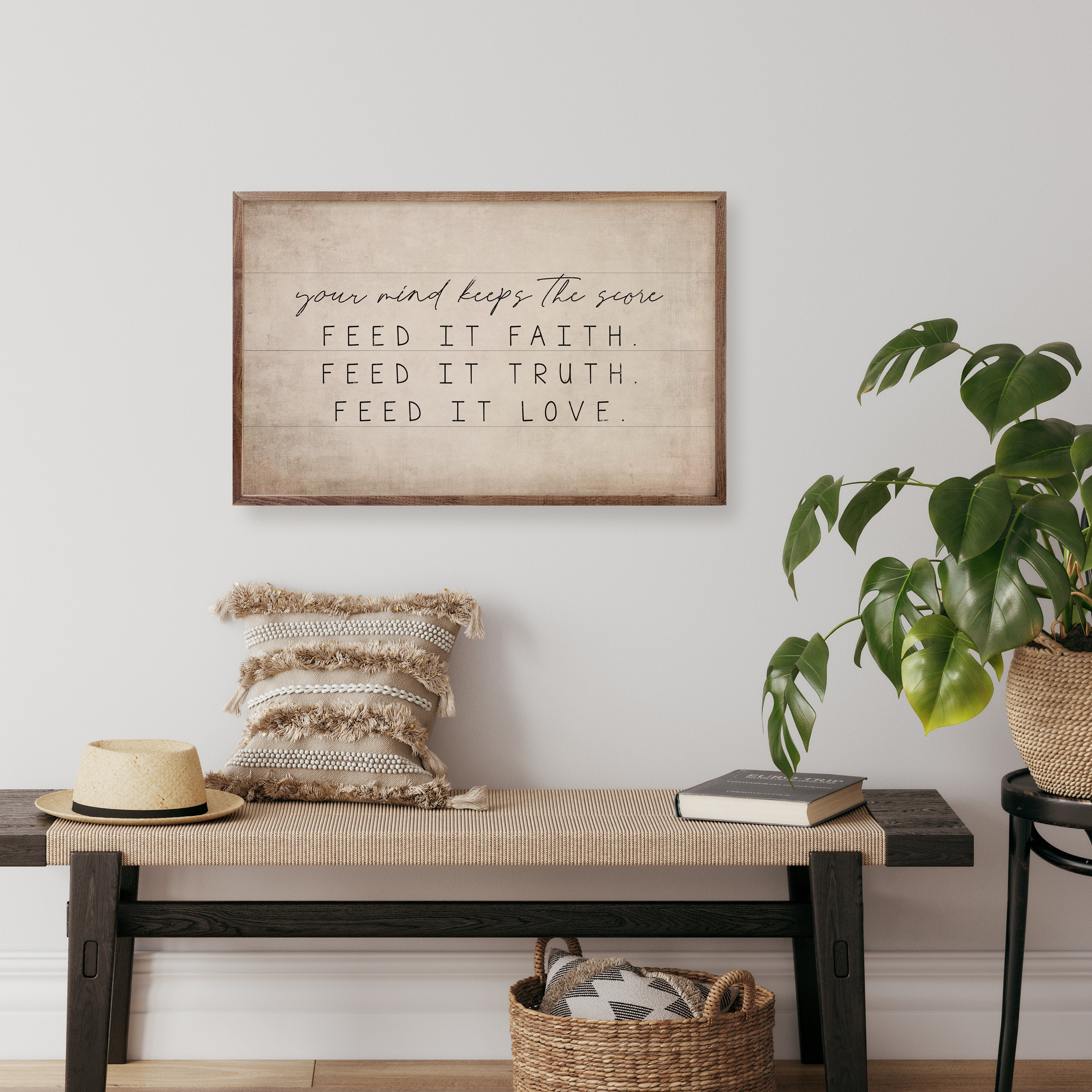 Your Mind Keeps The Score Whitewash 16x10 / Whitewash