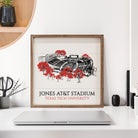 Sketch Football Stadium Texas Tech 16x16 / White