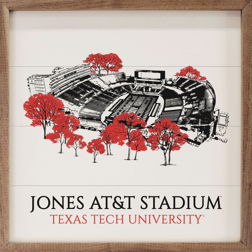 Sketch Football Stadium Texas Tech 16x16 / White