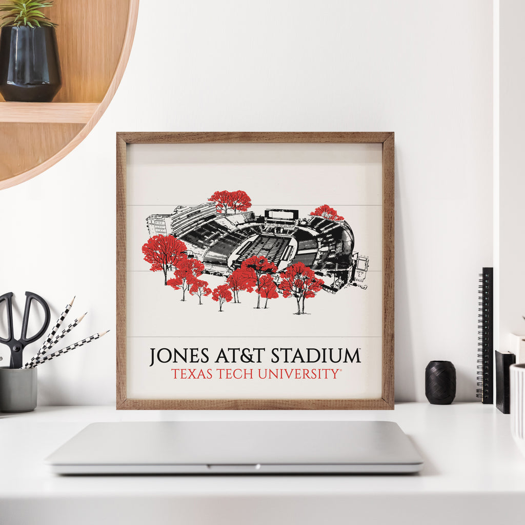 Sketch Football Stadium Texas Tech 16x16 / White