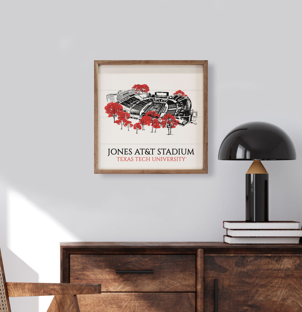 Sketch Football Stadium Texas Tech 16x16 / White