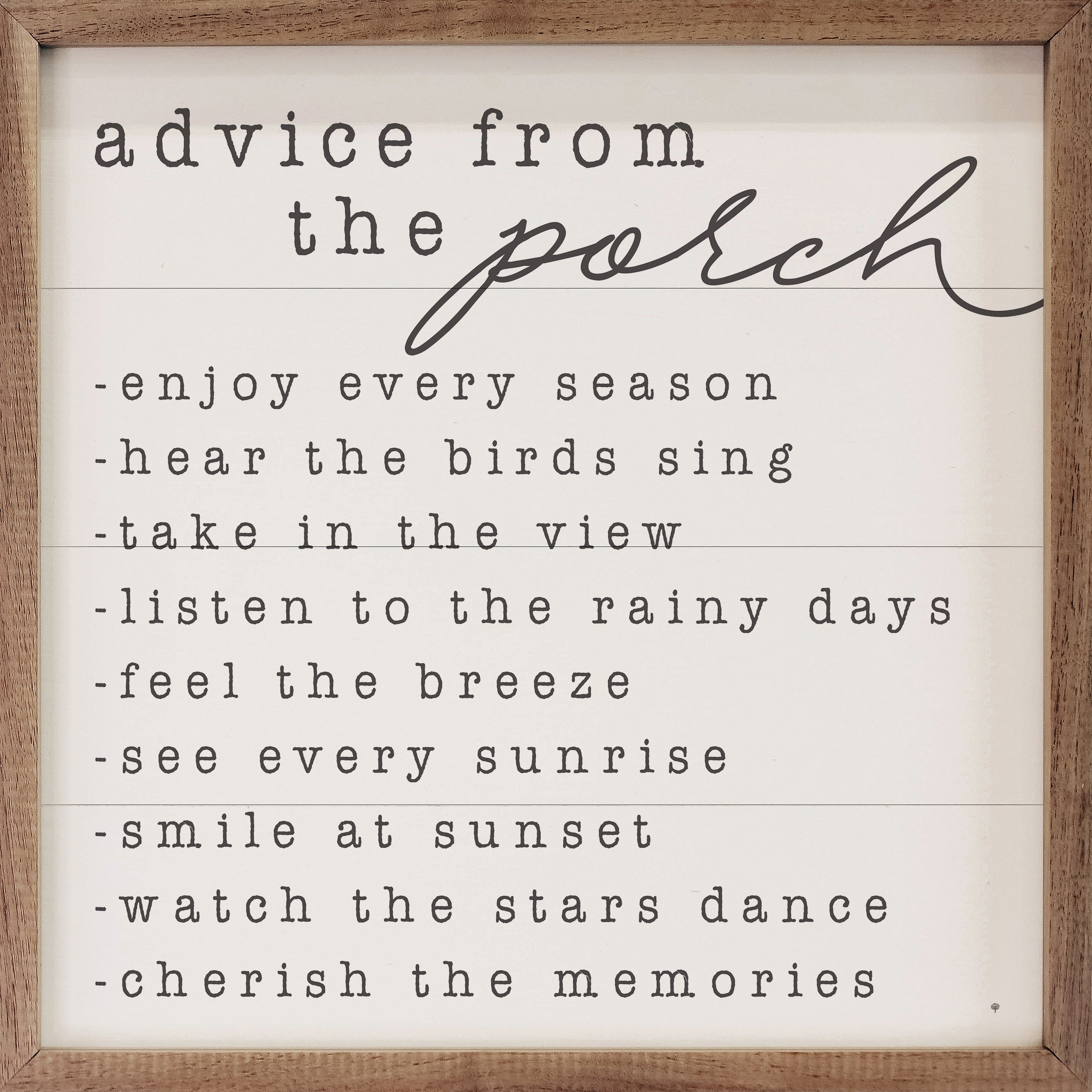 Advice From The Porch White 16x16 / White