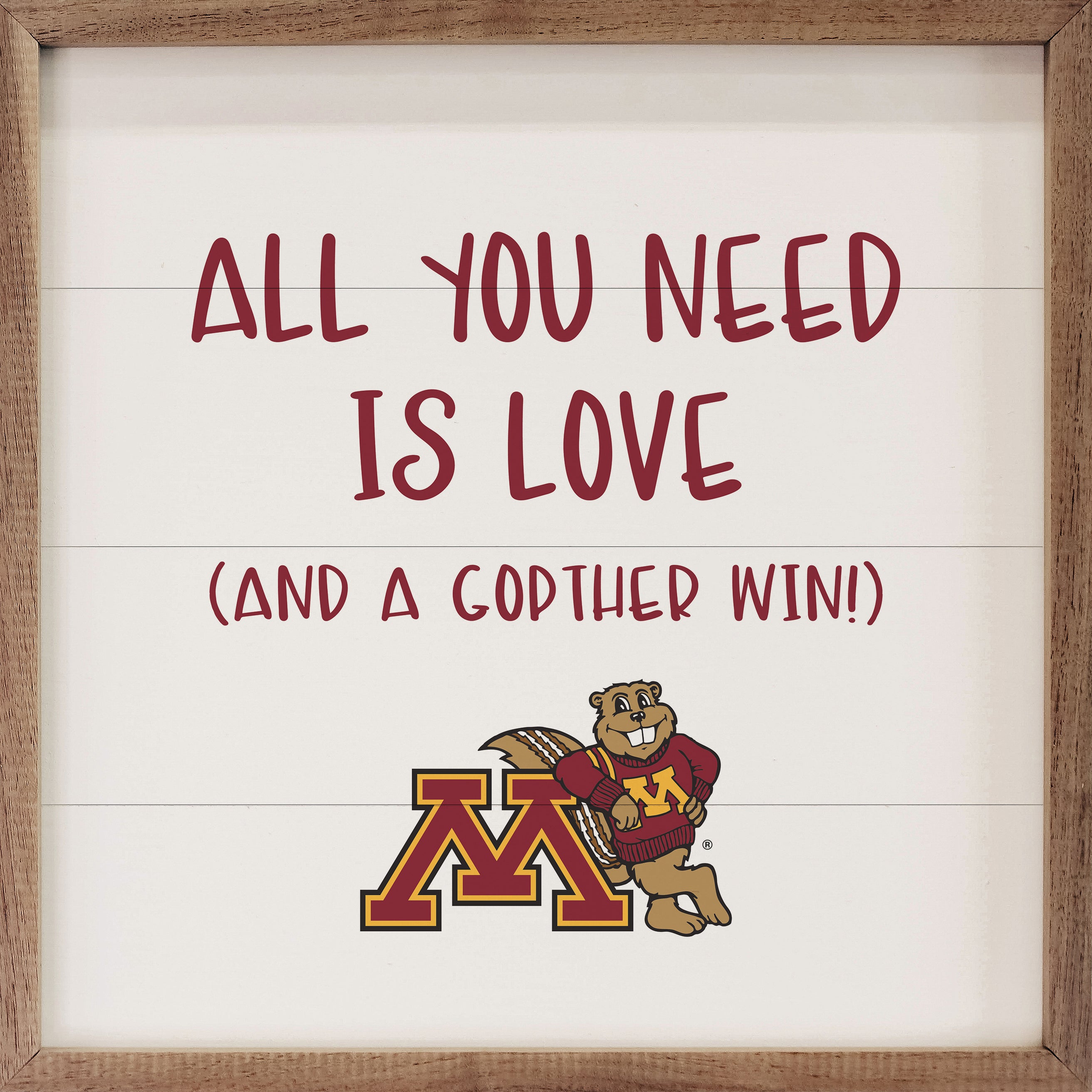 All You Need Is Love Minnesota 16x16 / White