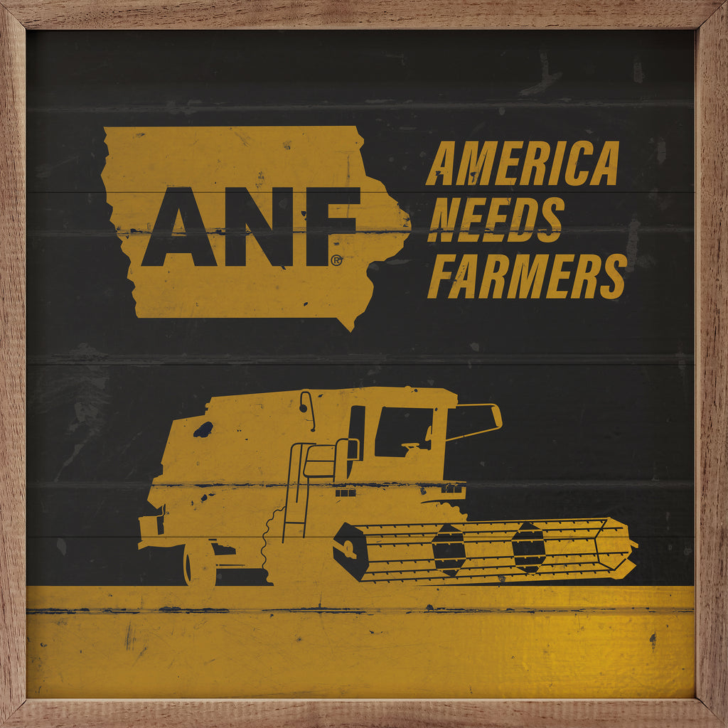 America Needs Farmers Combine 16x16 / Black