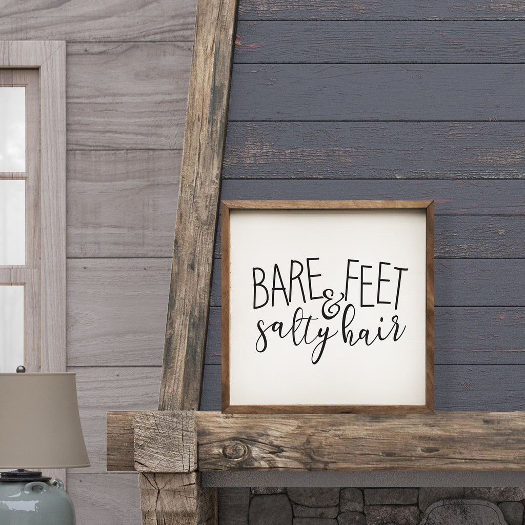 Bare Feet And Salty Hair White 16x16 / White