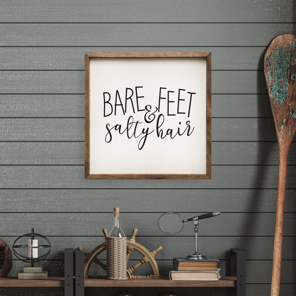 Bare Feet And Salty Hair White 16x16 / White