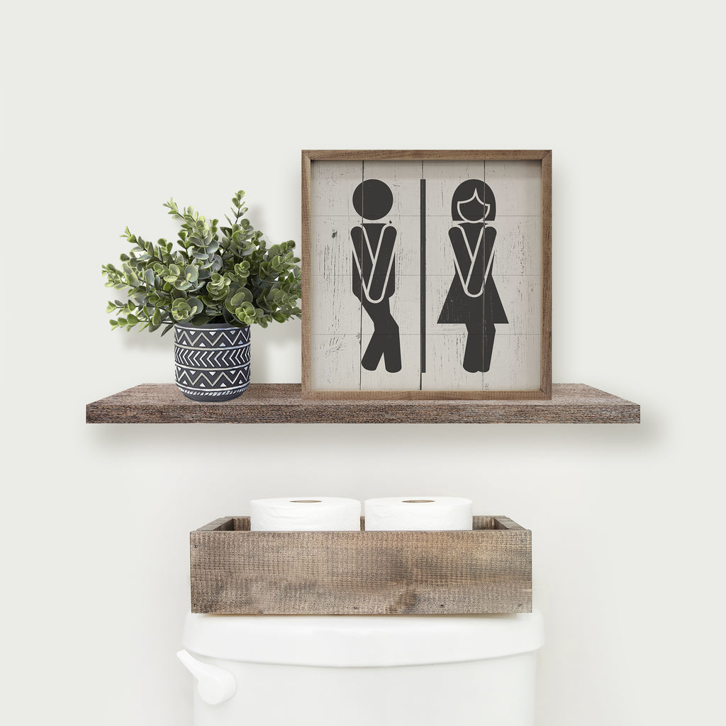 Bathroom Icons Whitewash 16x16 / Whitewash