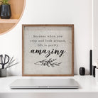 Because When You Stop Greenery Whitewash 16x16 / Whitewash