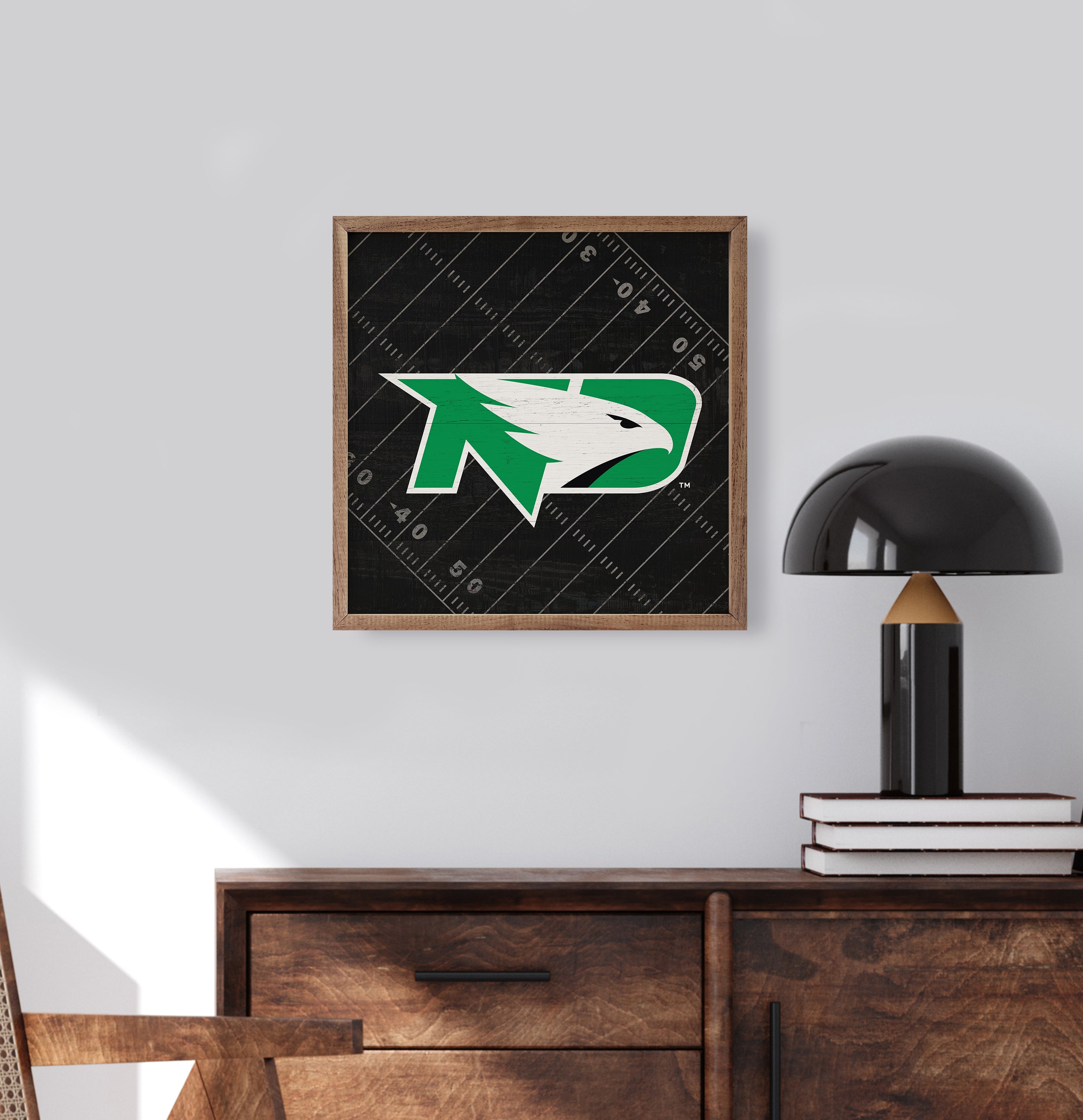 Black Football Field North Dakota 16x16 / Black