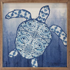 Blue Pattern 2 Sea Turtle By Audrey Jeanne Roberts 16x16 / Multi-Color