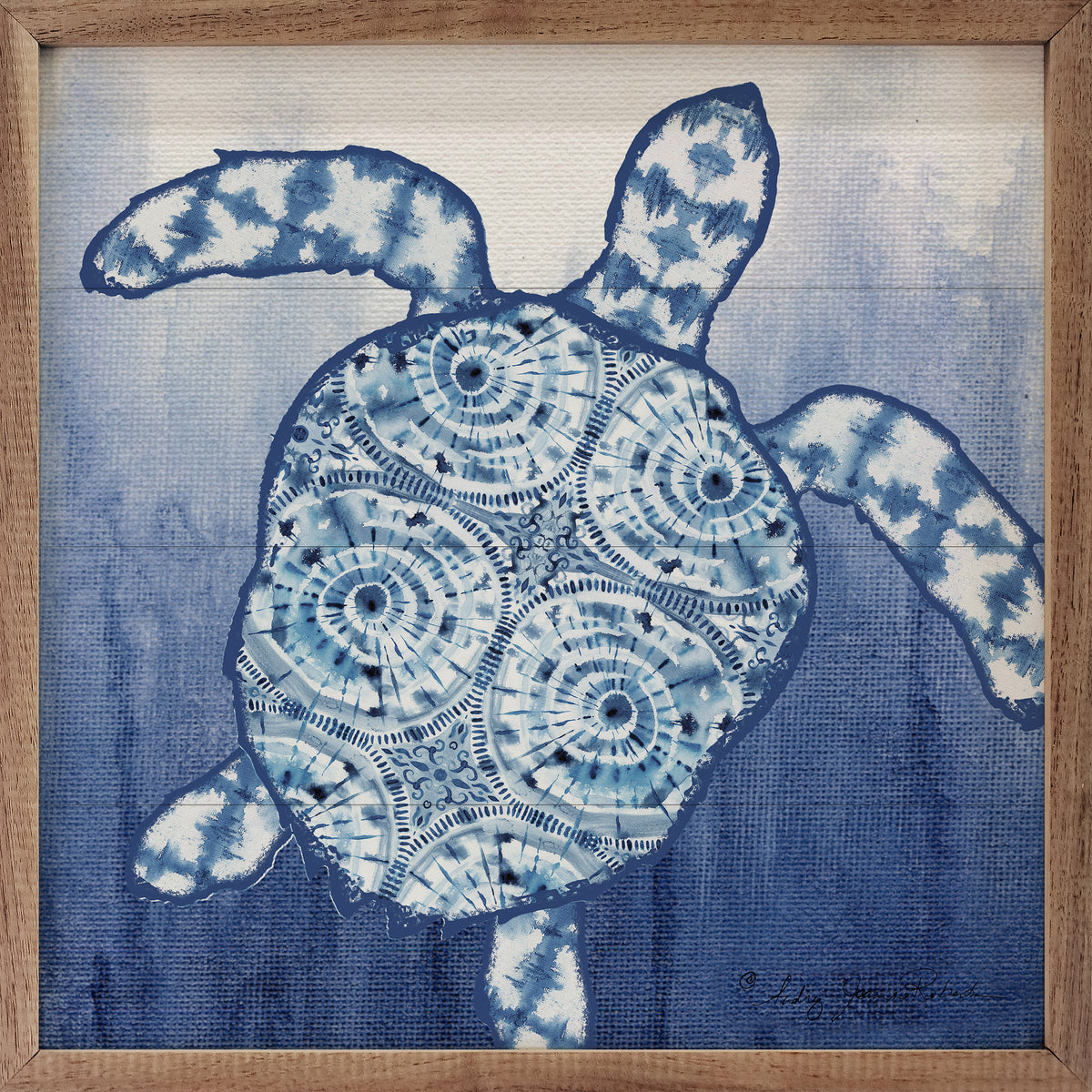 Blue Pattern 2 Sea Turtle By Audrey Jeanne Roberts – Kendrick Home