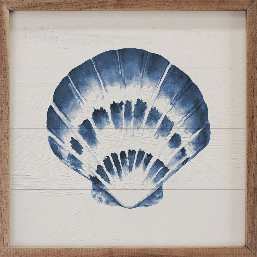 Blue Scallop Shell 1 16x16 / White