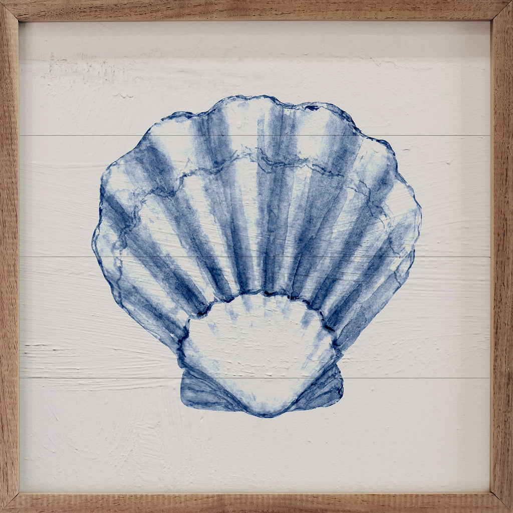 Blue Scallop Shell 2 16x16 / White