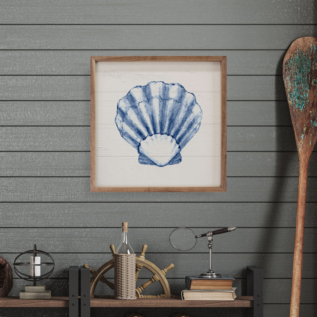 Blue Scallop Shell 2 16x16 / White
