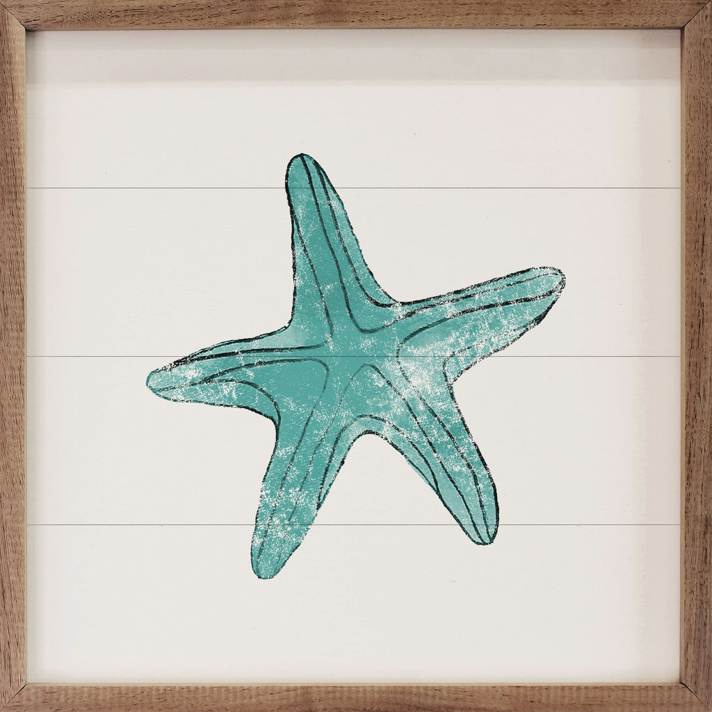 Blue Starfish 16x16 / White