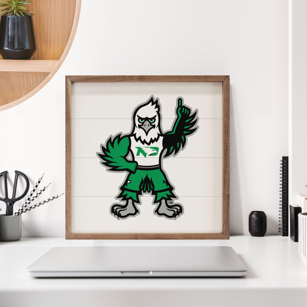 Bold Mascot North Dakota 16x16 / White