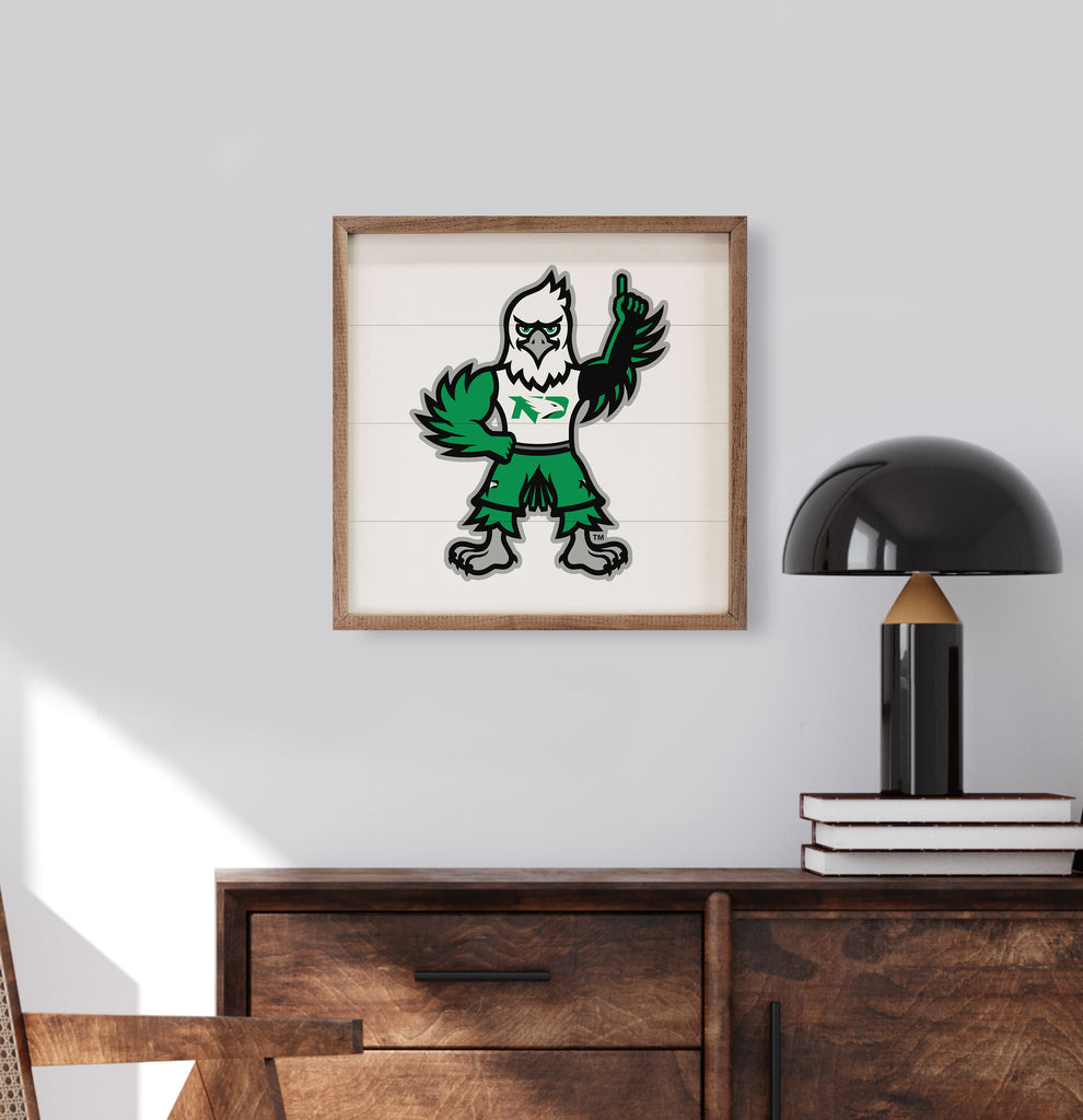 Bold Mascot North Dakota 16x16 / White