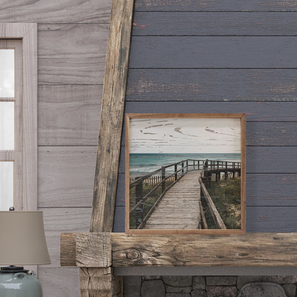 Bridge By The Ocean 16x16 / White
