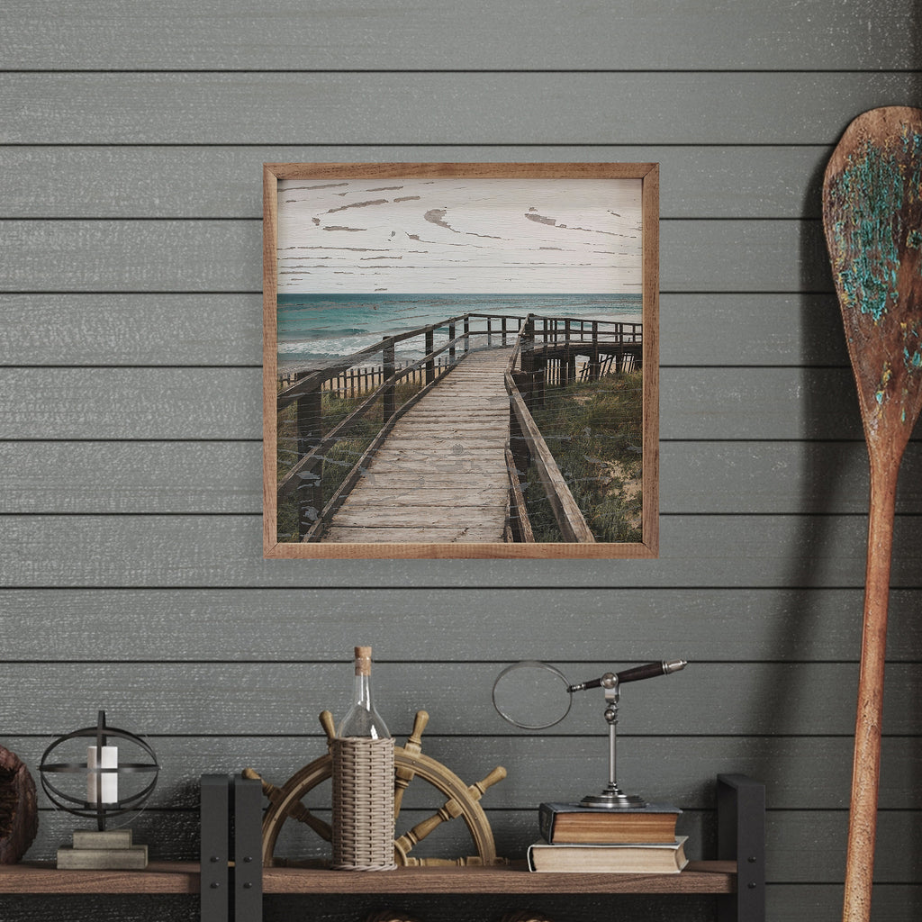 Bridge By The Ocean 16x16 / White