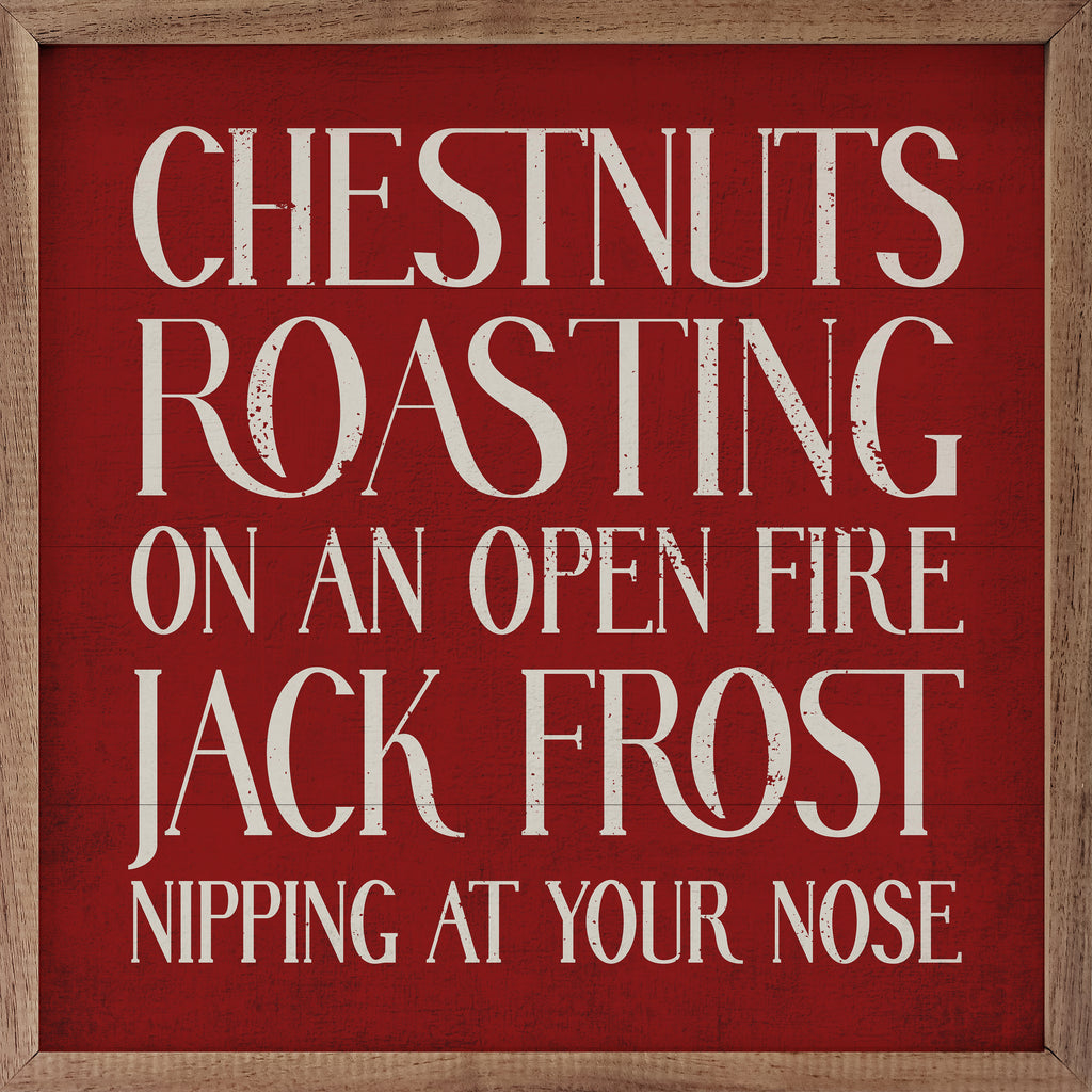 Chestnuts Roasting Red 16x16 / Red