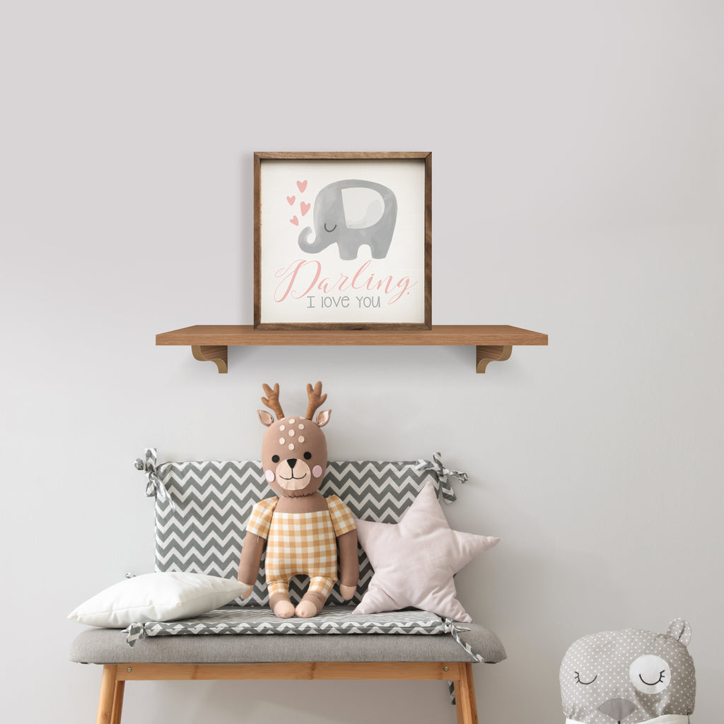 Darling I Love You Elephant Hearts White 16x16 / White