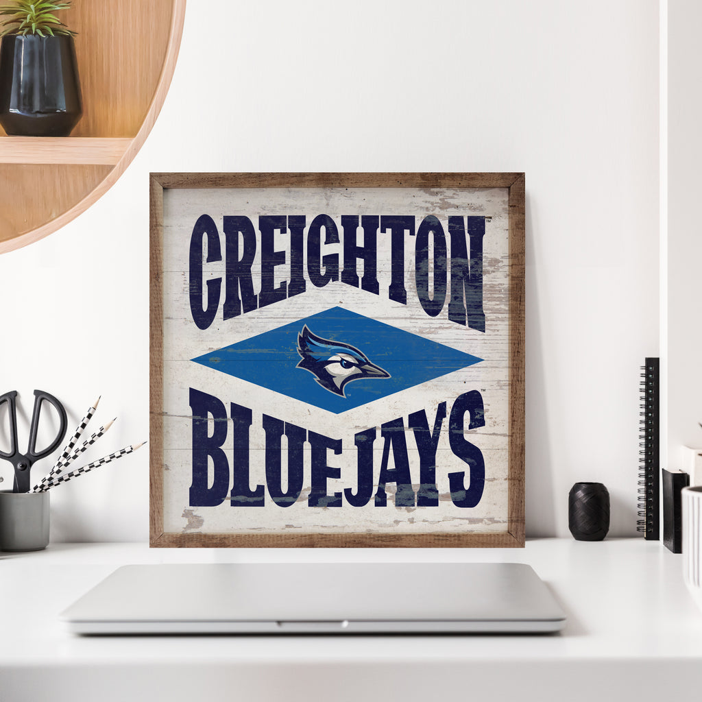 Diamond Logo Creighton 16x16 / Whitewash