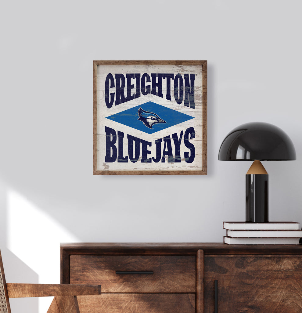 Diamond Logo Creighton 16x16 / Whitewash