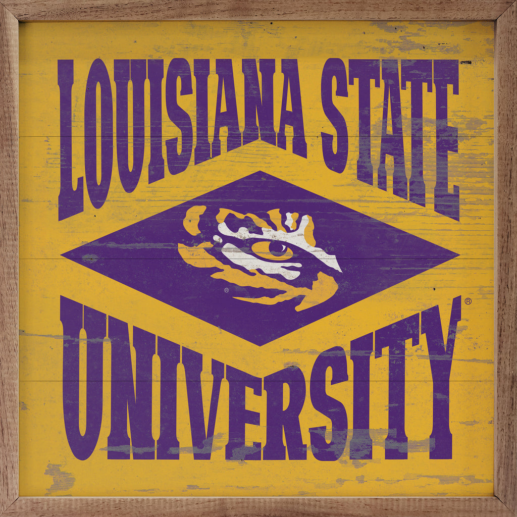 Diamond Logo LSU 16x16 / Gold