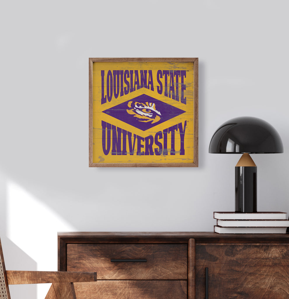 Diamond Logo LSU 16x16 / Gold