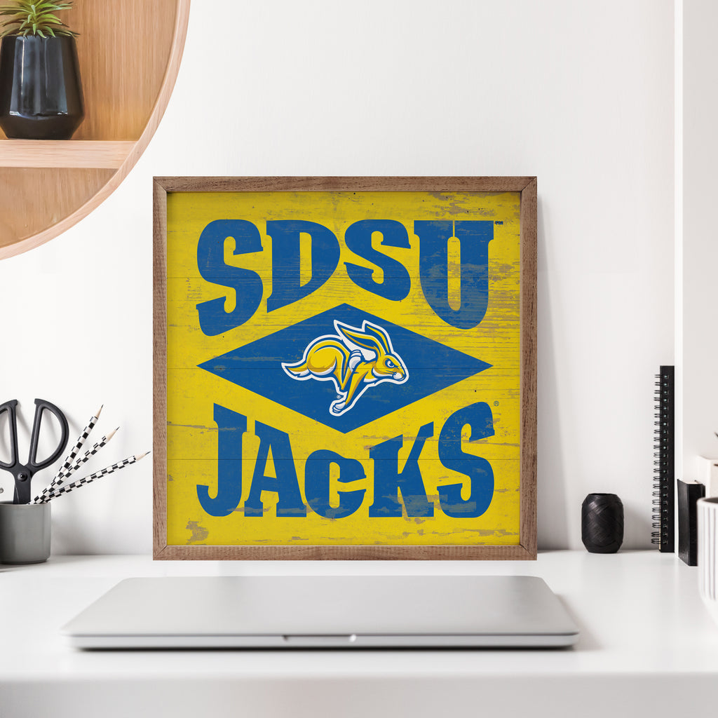 Diamond Logo South Dakota State 16x16 / Yellow