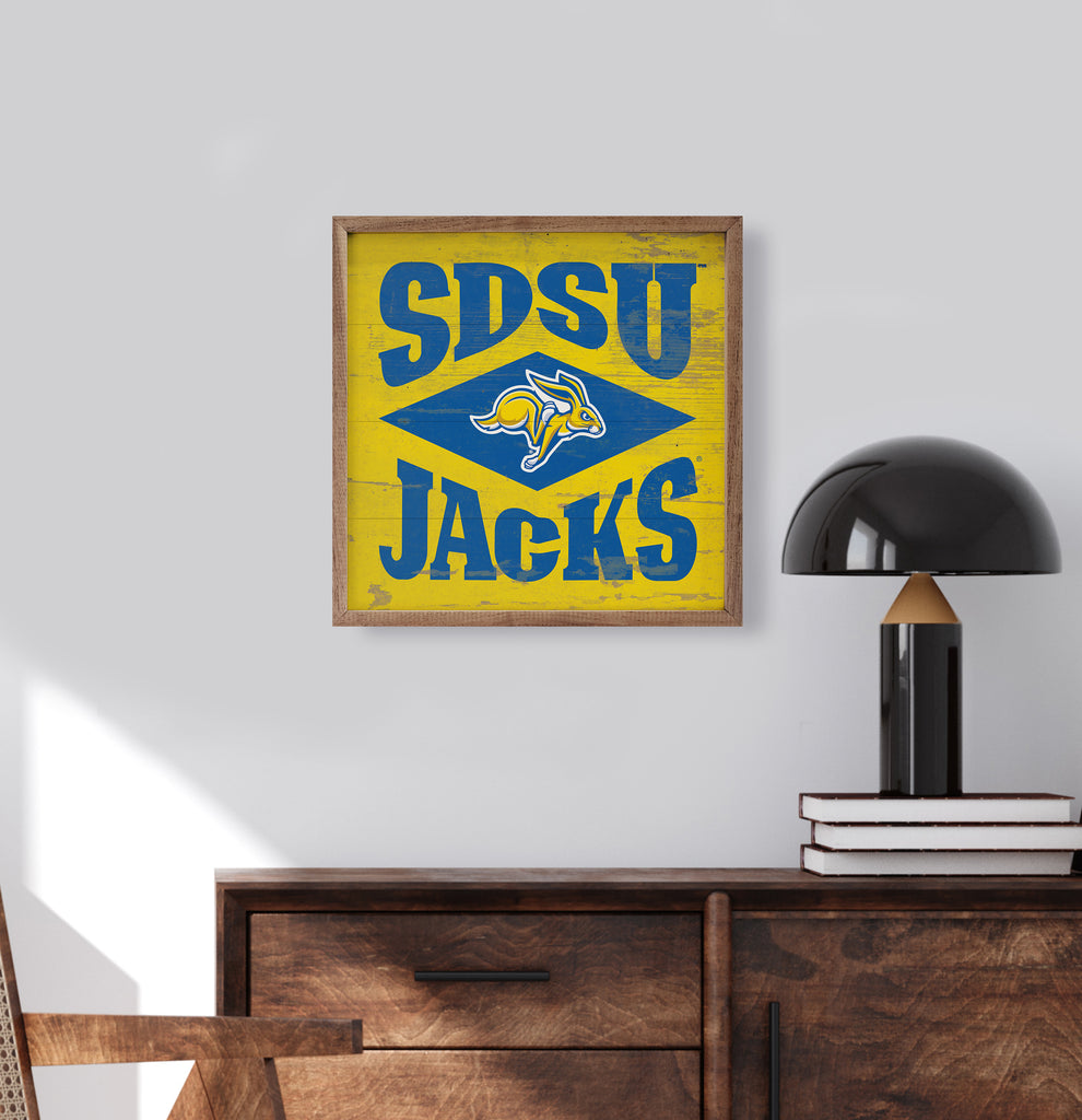 Diamond Logo South Dakota State 16x16 / Yellow