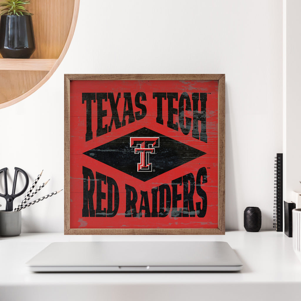 Diamond Logo Texas Tech 16x16 / Red