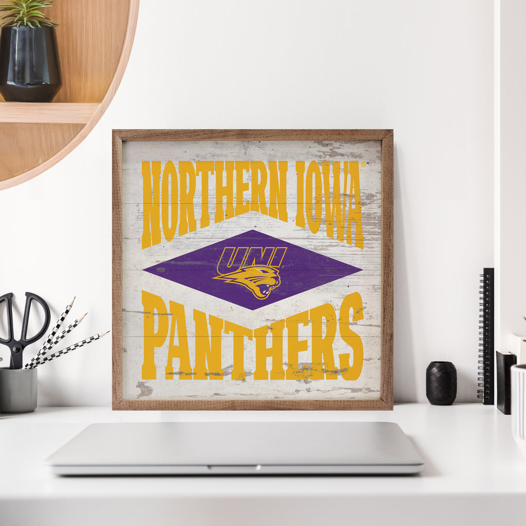 Diamond Logo Northern Iowa Panthers 16x16 / Purple