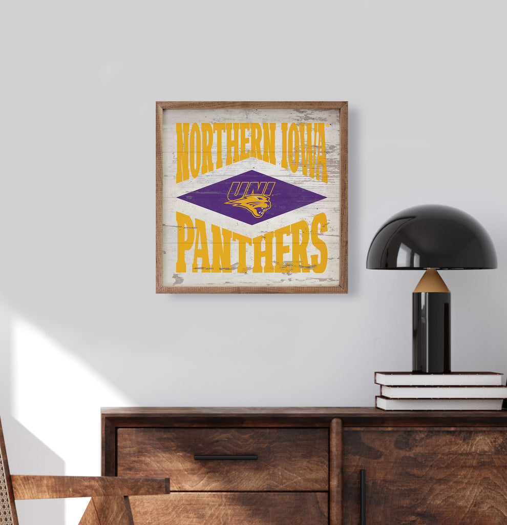 Diamond Logo Northern Iowa Panthers 16x16 / Purple