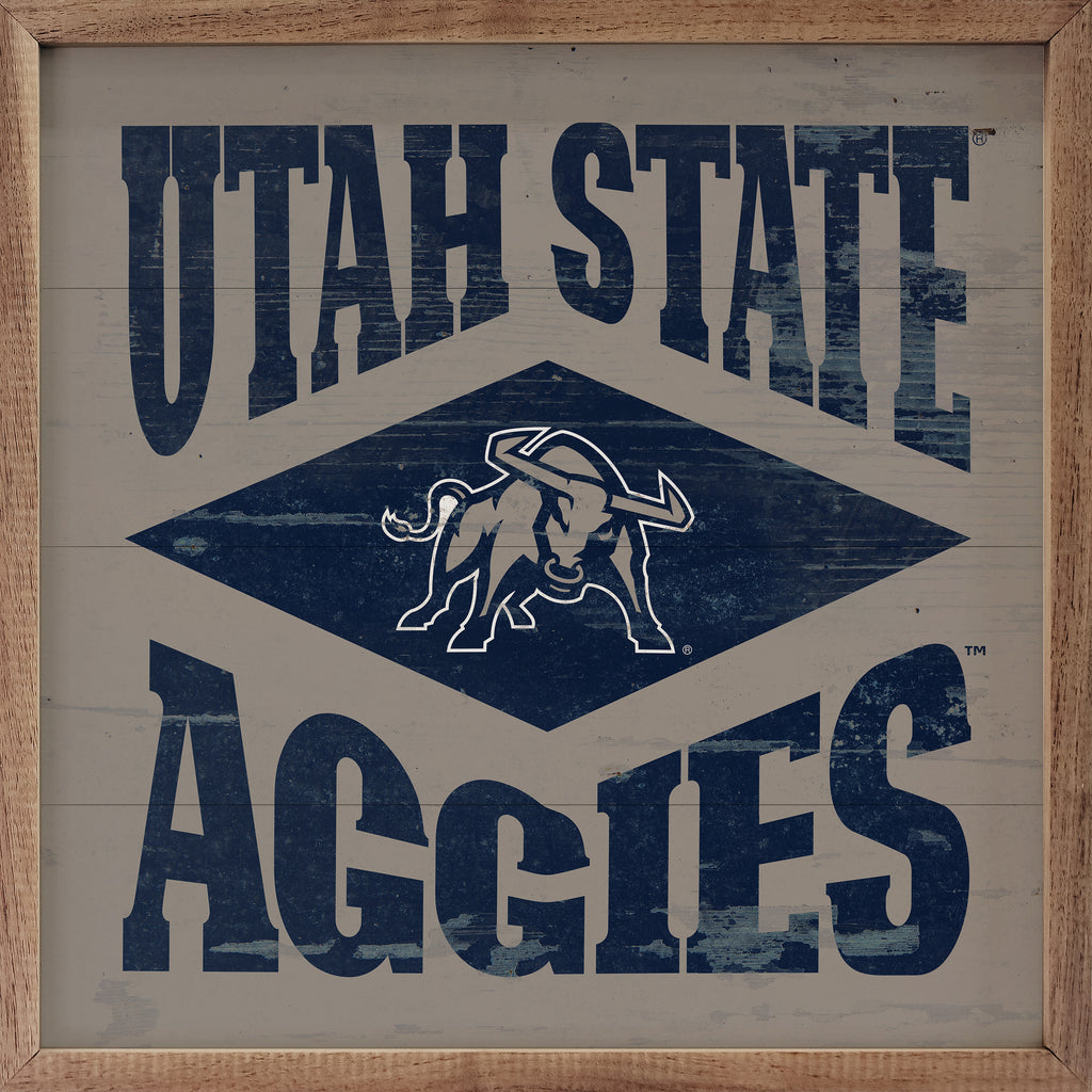 Diamond Logo Utah State 16x16 / Gray