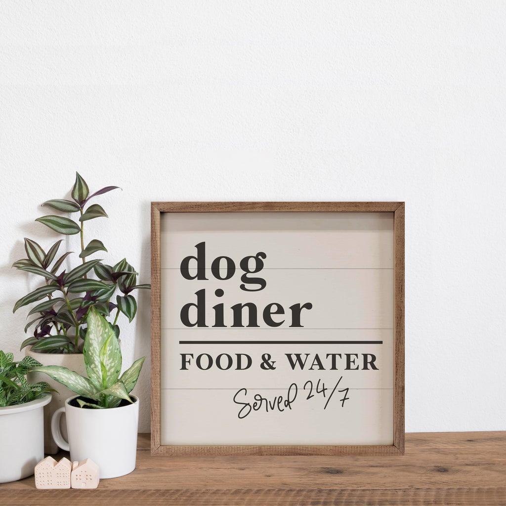 Dog Diner White 16x16 / White