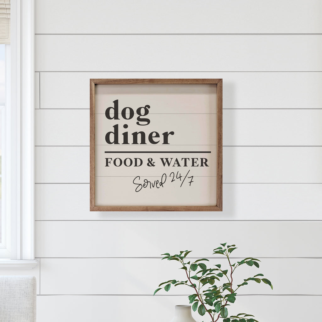 Dog Diner White 16x16 / White