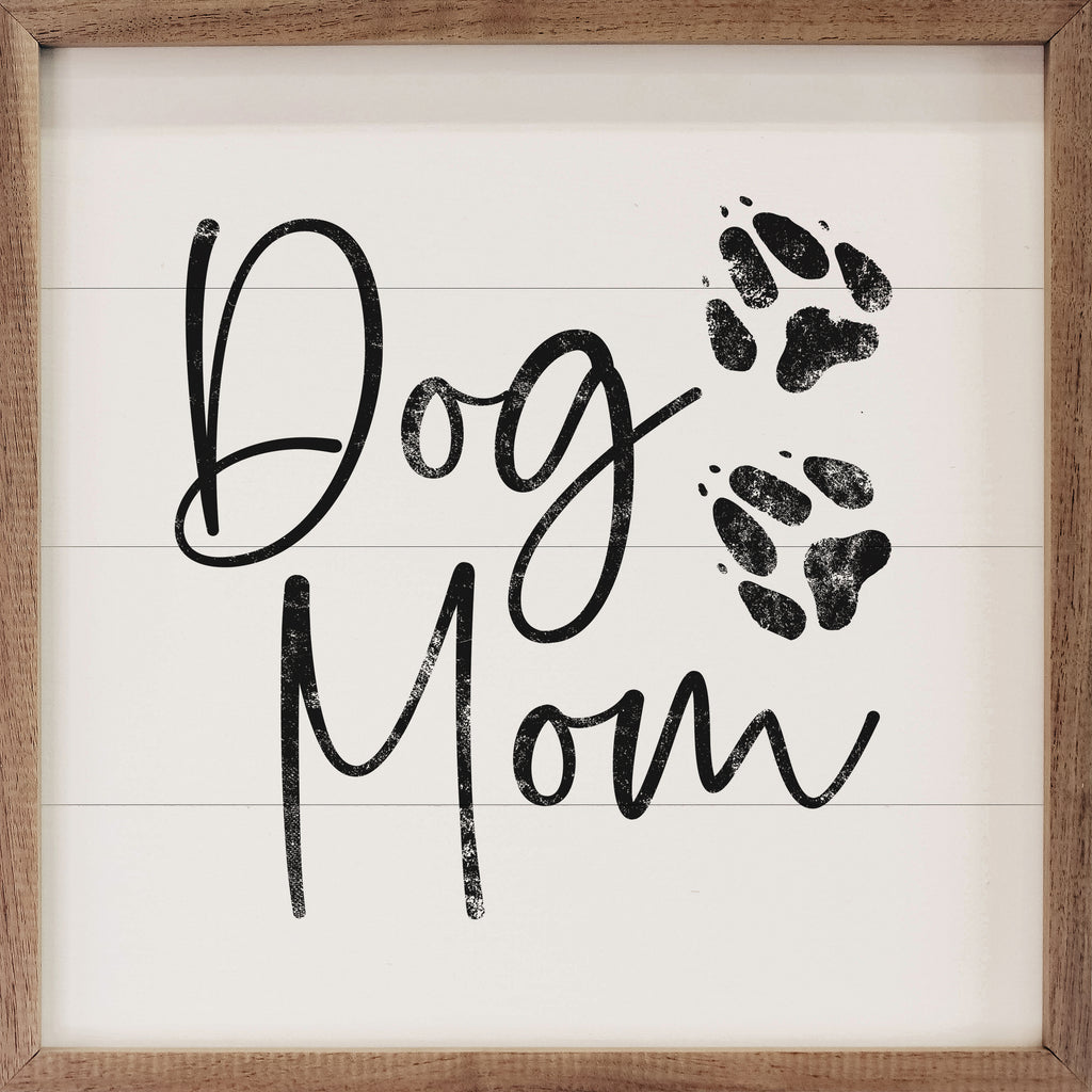 Dog Mom Paw Prints White 16x16 / White