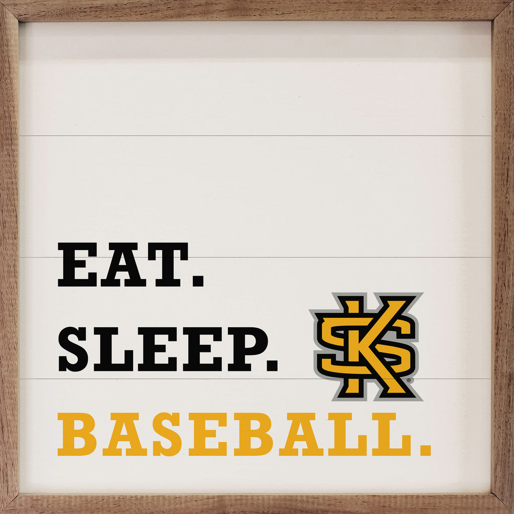 Eat Sleep Baseball Kennesaw 16x16 / White