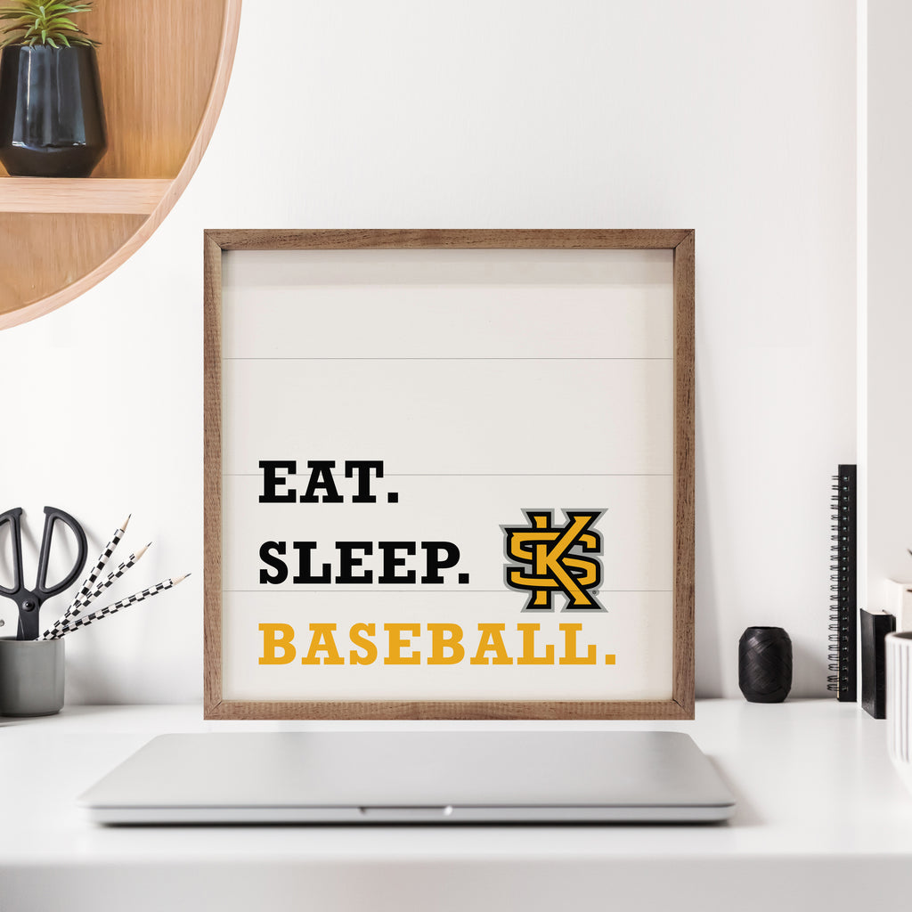 Eat Sleep Baseball Kennesaw 16x16 / White