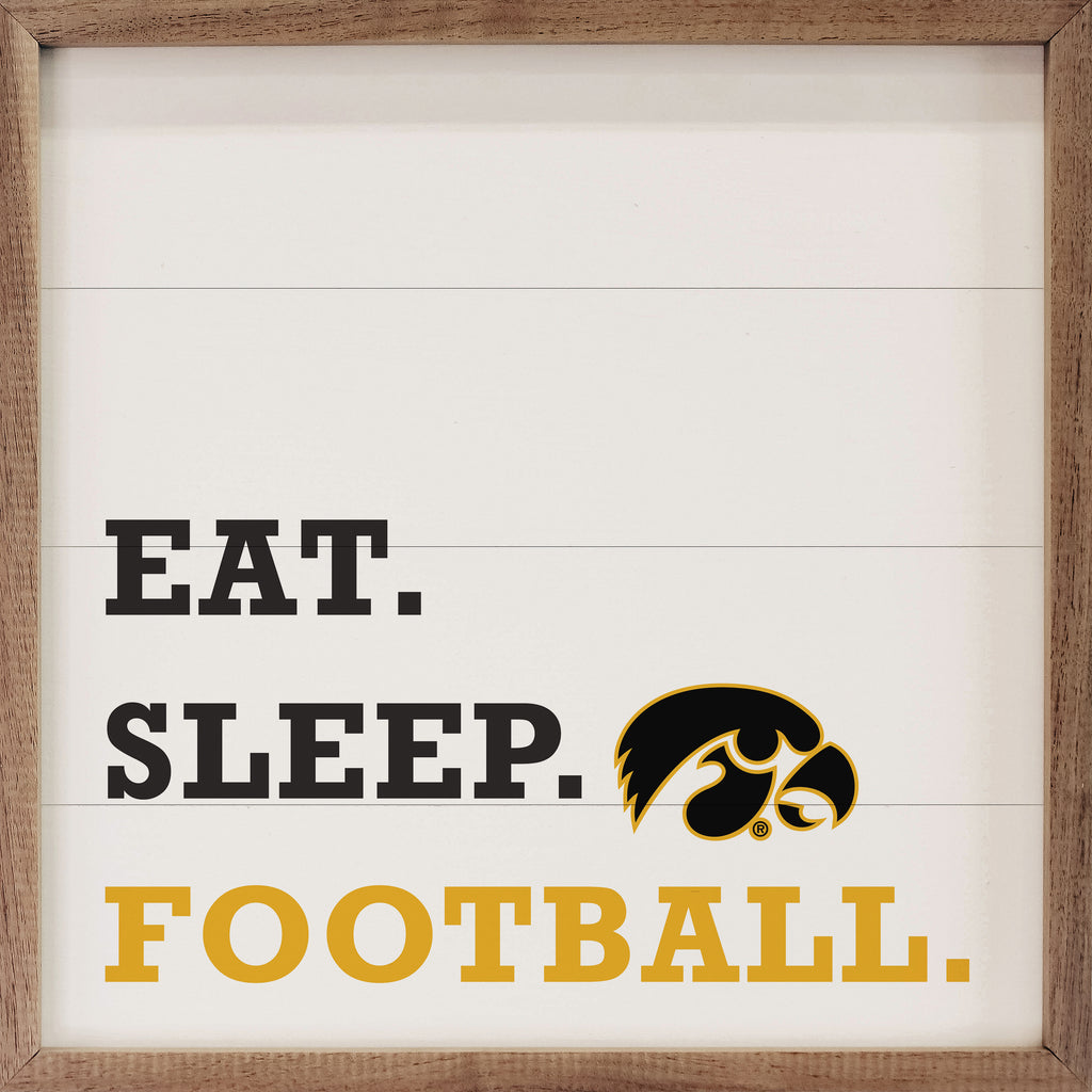 Eat Sleep Football Iowa 16x16 / White