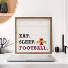 Eat Sleep Football Iowa State 16x16 / White