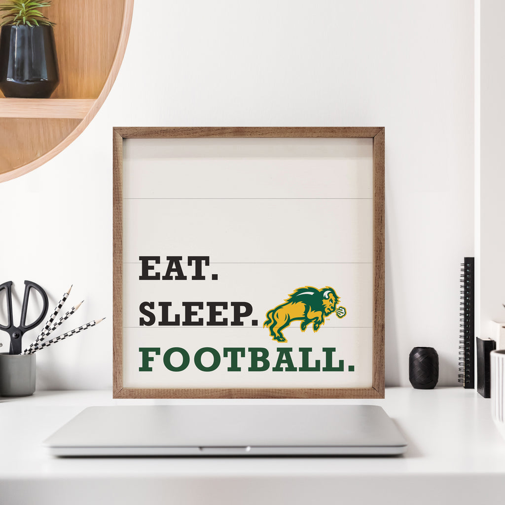 Eat Sleep Football NDSU 16x16 / White