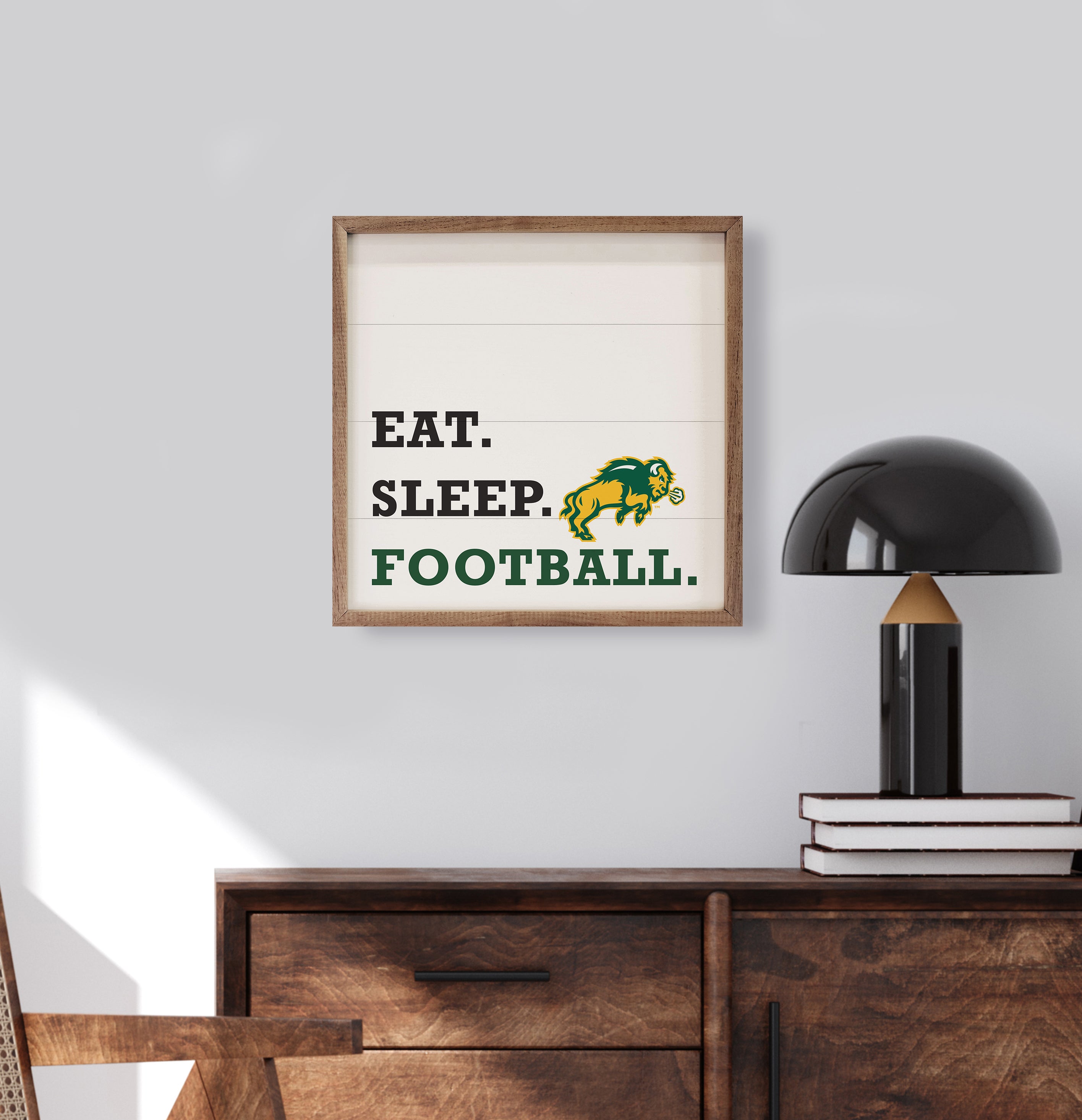 Eat Sleep Football NDSU 16x16 / White