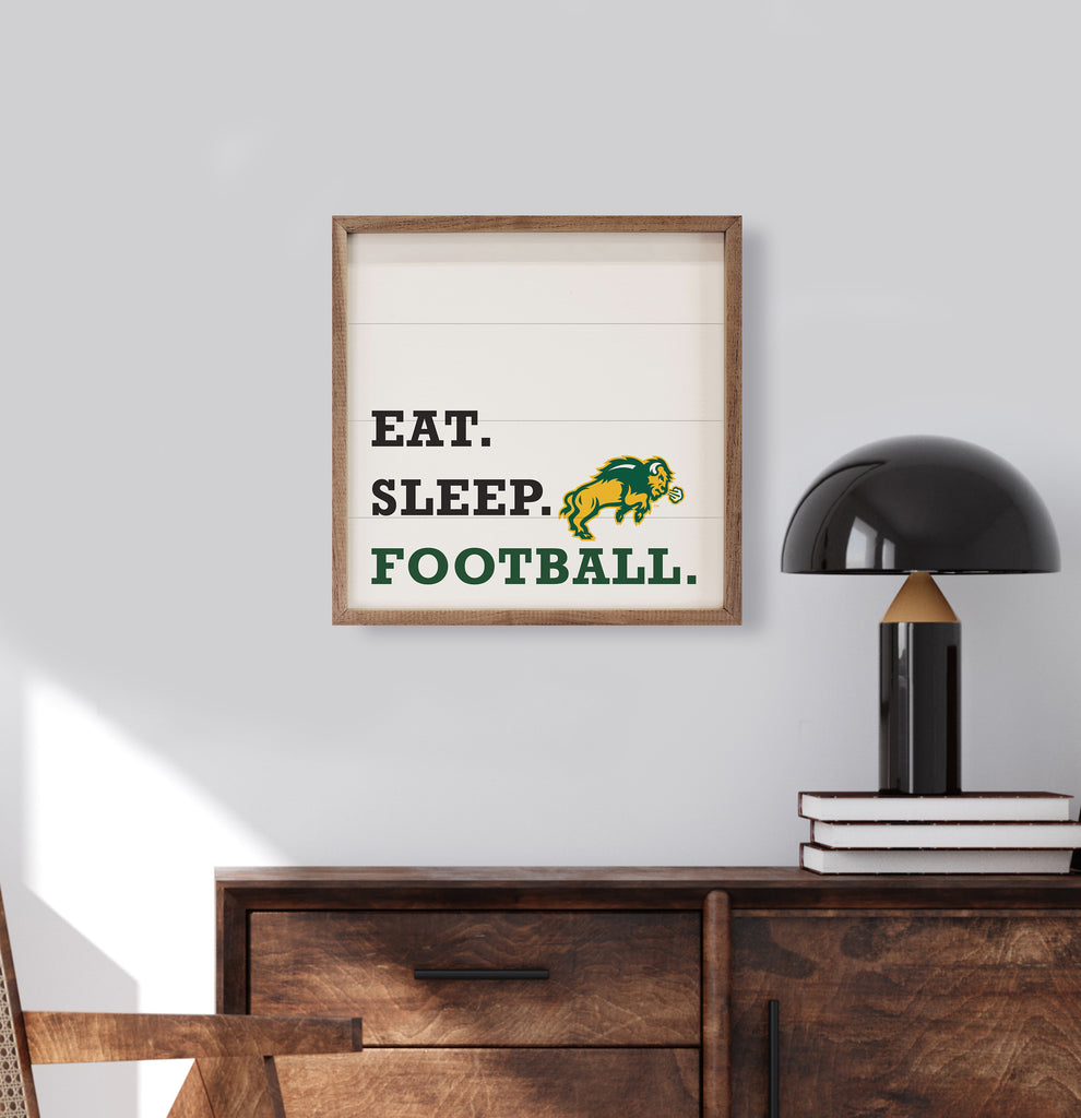 Eat Sleep Football NDSU 16x16 / White